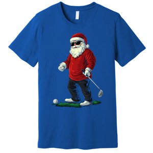 Santa Playing Golf Christmas Golfer Xmas Gift Premium T-Shirt