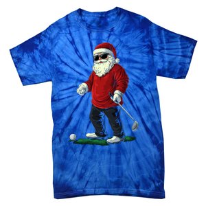 Santa Playing Golf Christmas Golfer Xmas Gift Tie-Dye T-Shirt