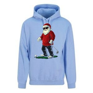 Santa Playing Golf Christmas Golfer Xmas Gift Unisex Surf Hoodie