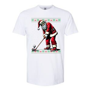 Santa Playing Golf Ugly Christmas Cool Gift Softstyle CVC T-Shirt