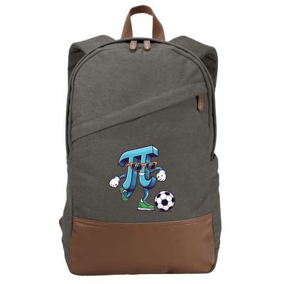 Soccer Pi Geeky Math Nerdy Teacher Funny Pi Day Funny Gift Cotton Canvas Backpack