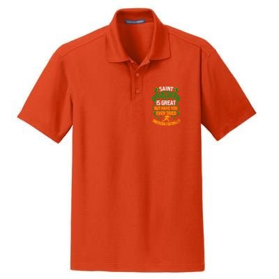 Saint Patrick? Great But Have You Tried American Football? Funny Gift Dry Zone Grid Polo