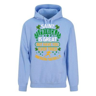 Saint Patrick? Great But Have You Tried American Football? Funny Gift Unisex Surf Hoodie