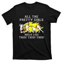 Softballshirt Pretty Girl Walk Like This Funny T-Shirt