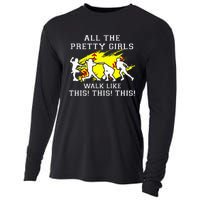 Softballshirt Pretty Girl Walk Like This Funny Cooling Performance Long Sleeve Crew