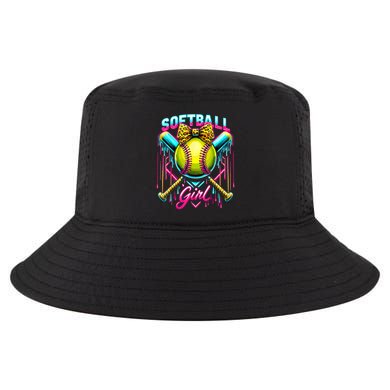 Softball Player Girl Ice Cream Softball Drip  Cool Comfort Performance Bucket Hat
