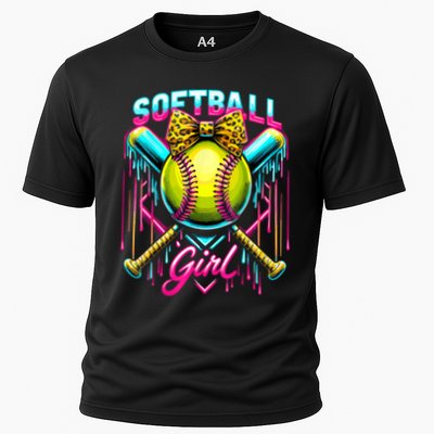 Softball Player Girl Ice Cream Softball Drip  Performance Shirt