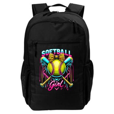 Softball Player Girl Ice Cream Softball Drip  Backpack