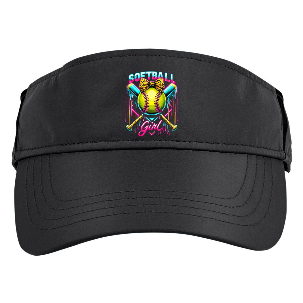 Softball Player Girl Ice Cream Softball Drip  Adult Drive Performance Visor
