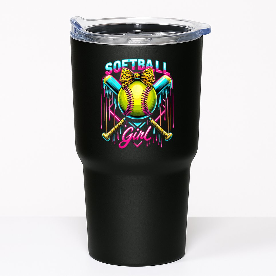 Softball Player Girl Ice Cream Softball Drip  Tumbler