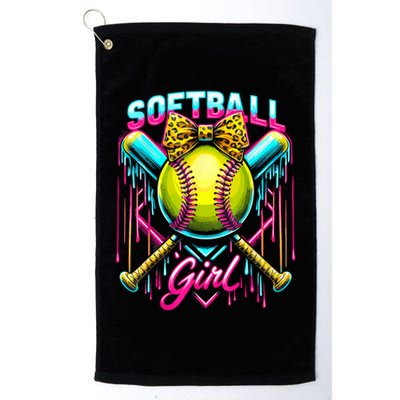 Softball Player Girl Ice Cream Softball Drip  Golf Towel