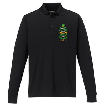 Saint Patrick? Great But While Fishing It's Even Greater! Gift Performance Long Sleeve Polo