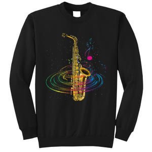 Sax Player Gift Idea Saxophonist Music Notes Saxophone Sweatshirt