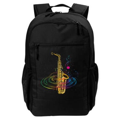 Sax Player Gift Idea Saxophonist Music Notes Saxophone Daily Commute Backpack