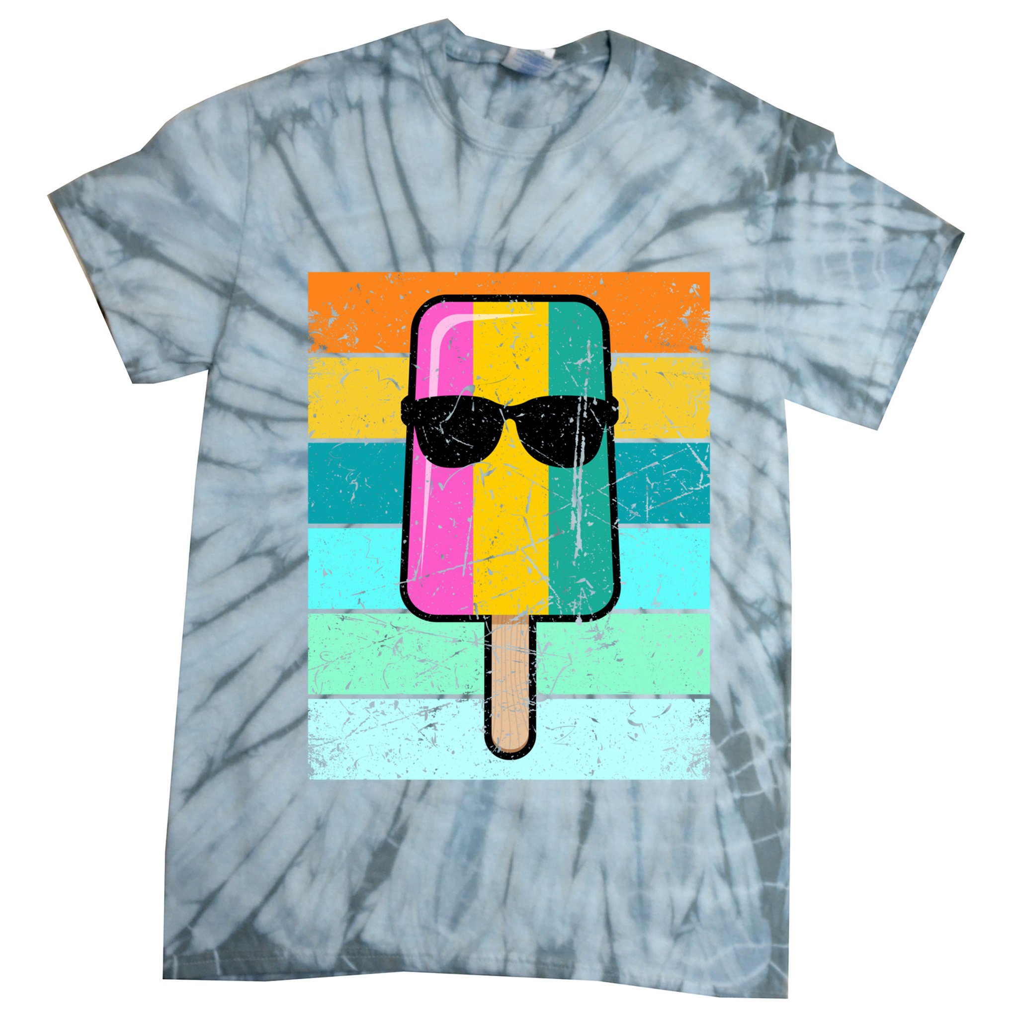 Summer Popsicle Gift Funny Ice Cream Beach Pool Party Gift Tie-Dye T-Shirt