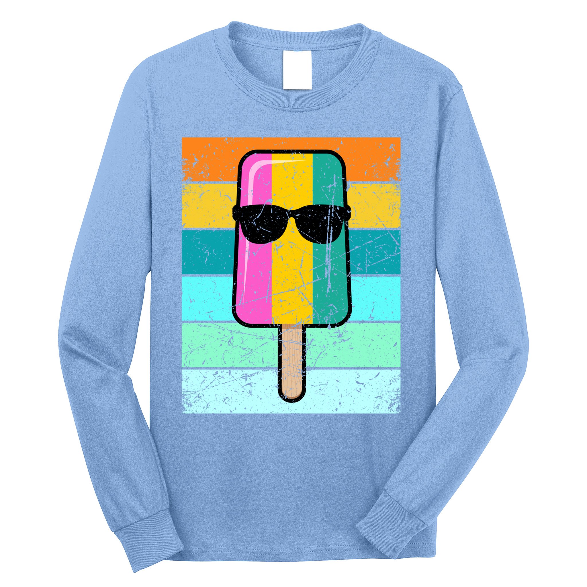 Summer Popsicle Gift Funny Ice Cream Beach Pool Party Gift Long Sleeve Shirt