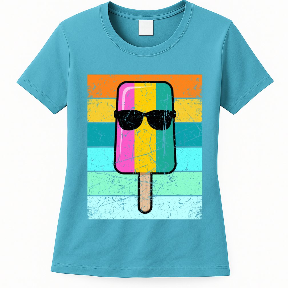 Summer Popsicle Gift Funny Ice Cream Beach Pool Party Gift Womens T-Shirt