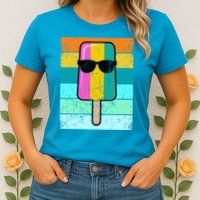 Summer Popsicle Gift Funny Ice Cream Beach Pool Party Gift Womens T-Shirt