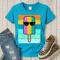 Summer Popsicle Gift Funny Ice Cream Beach Pool Party Gift Womens T-Shirt