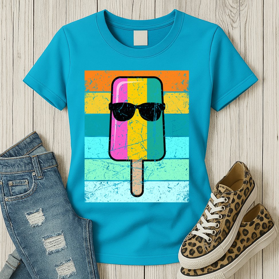 Summer Popsicle Gift Funny Ice Cream Beach Pool Party Gift Womens T-Shirt