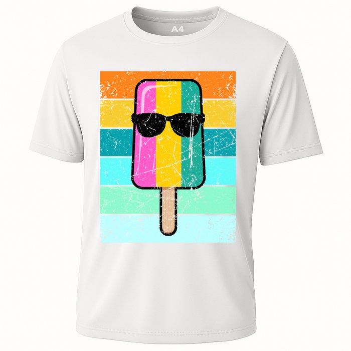 Summer Popsicle Gift Funny Ice Cream Beach Pool Party Gift Cooling Performance Crew T-Shirt