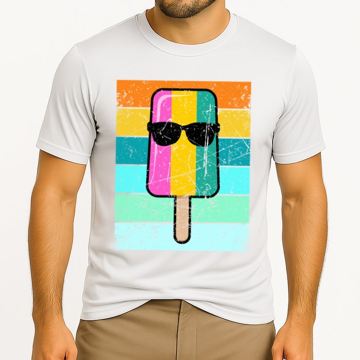 Summer Popsicle Gift Funny Ice Cream Beach Pool Party Gift Cooling Performance Crew T-Shirt