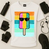 Summer Popsicle Gift Funny Ice Cream Beach Pool Party Gift Cooling Performance Crew T-Shirt