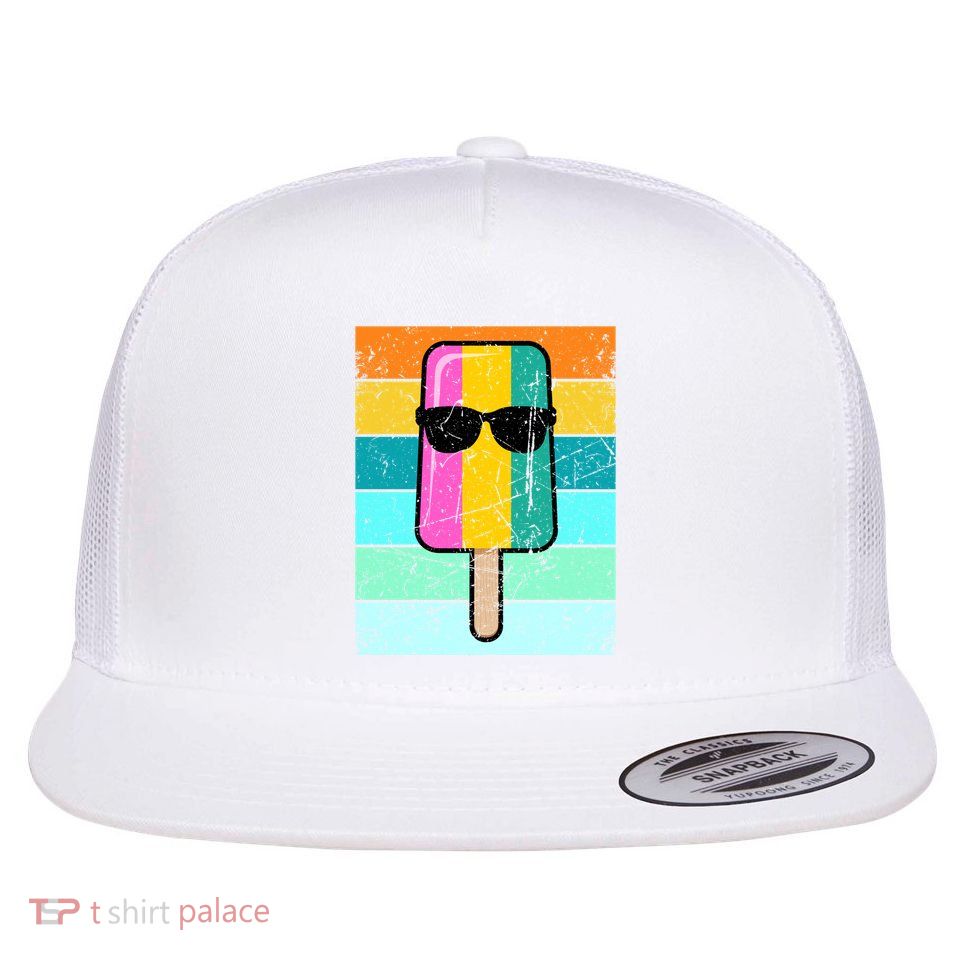 Summer Popsicle Gift Funny Ice Cream Beach Pool Party Gift Flatbill Hat