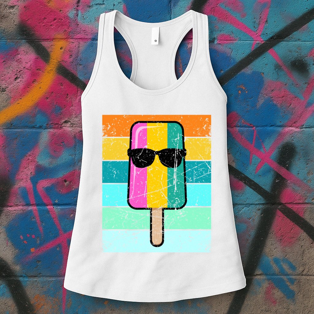 Summer Popsicle Gift Funny Ice Cream Beach Pool Party Gift Womens Tank Top