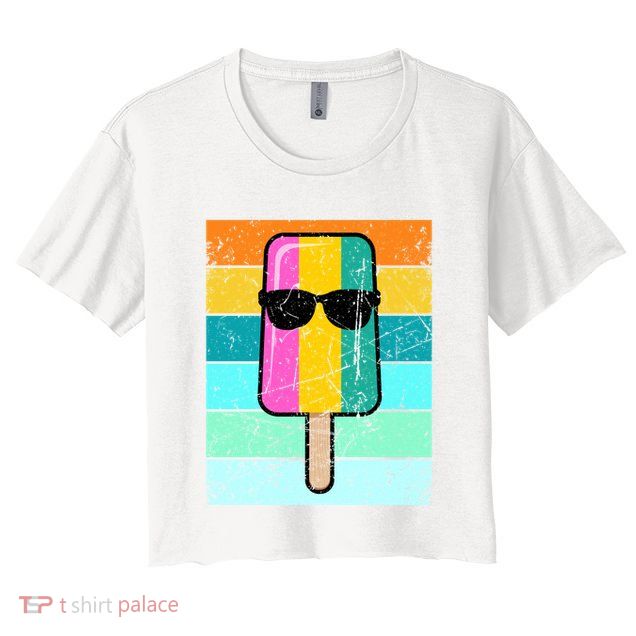 Summer Popsicle Gift Funny Ice Cream Beach Pool Party Gift Crop Top