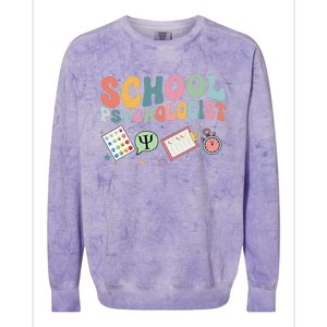 School Psychologist Groovy Psychology Teacher Colorblast Crewneck Sweatshirt