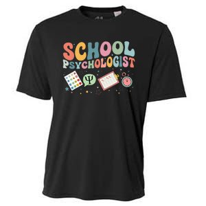 School Psychologist Groovy Psychology Teacher Cooling Performance Crew T-Shirt