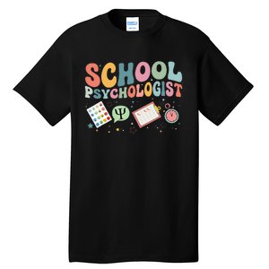 School Psychologist Groovy Psychology Teacher Tall T-Shirt