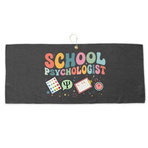 School Psychologist Groovy Psychology Teacher Large Microfiber Waffle Golf Towel