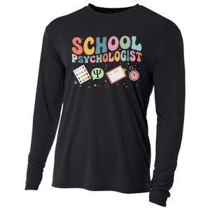 School Psychologist Groovy Psychology Teacher Cooling Performance Long Sleeve Crew