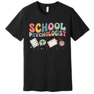 School Psychologist Groovy Psychology Teacher Premium T-Shirt