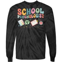 School Psychologist Groovy Psychology Teacher Tie-Dye Long Sleeve Shirt