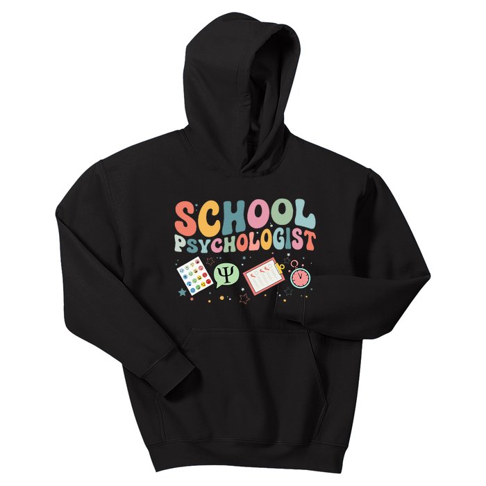 School Psychologist Groovy Psychology Teacher Kids Hoodie