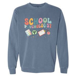 School Psychologist Groovy Psychology Teacher Garment-Dyed Sweatshirt