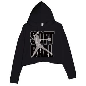 Softball Pitcher Great N Player Practice Cool Gift Crop Fleece Hoodie