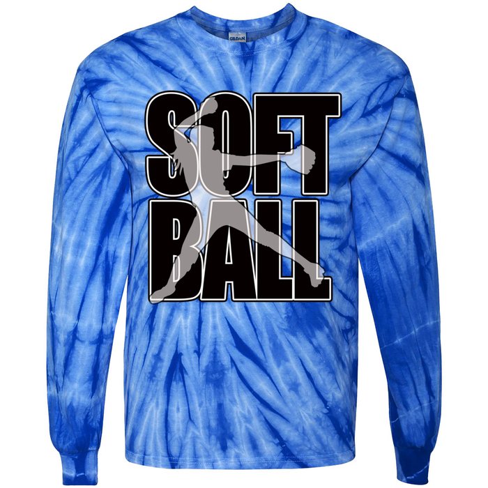 Softball Pitcher Great N Player Practice Cool Gift Tie-Dye Long Sleeve Shirt