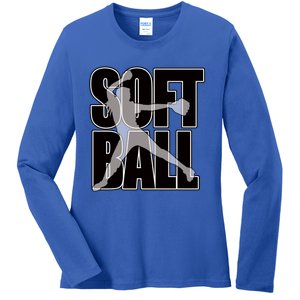 Softball Pitcher Great N Player Practice Cool Gift Ladies Long Sleeve Shirt