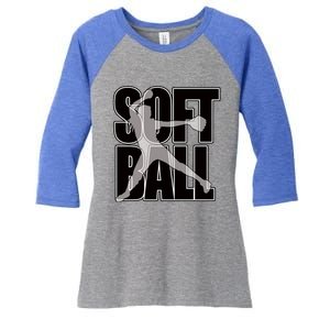 Softball Pitcher Great N Player Practice Cool Gift Women's Tri-Blend 3/4-Sleeve Raglan Shirt