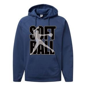 Softball Pitcher Great N Player Practice Cool Gift Performance Fleece Hoodie