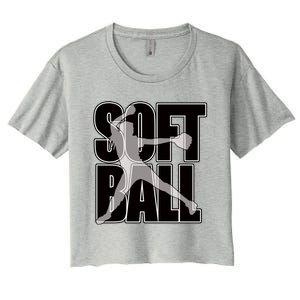 Softball Pitcher Great N Player Practice Cool Gift Women's Crop Top Tee