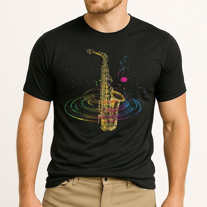 Sax Player Gift Idea Saxophonist Music Notes Saxophone Performance Shirt