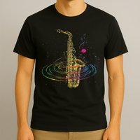 Sax Player Gift Idea Saxophonist Music Notes Saxophone T-Shirt
