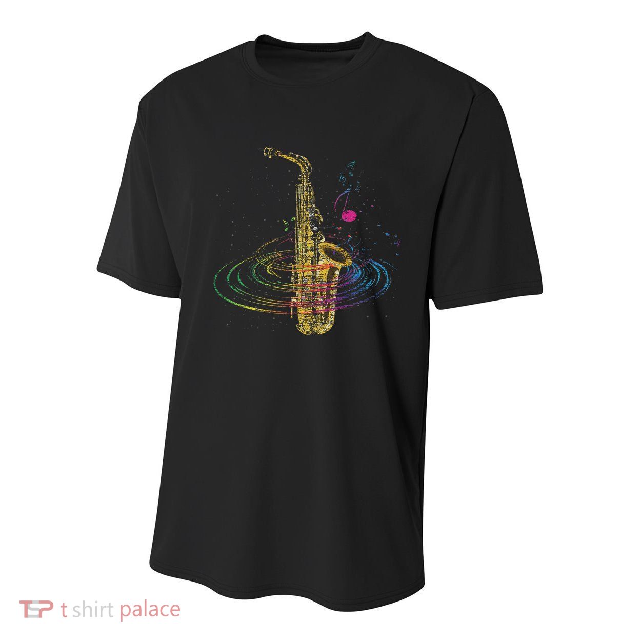 Sax Player Gift Idea Saxophonist Music Notes Saxophone Youth Performance Sprint T-Shirt