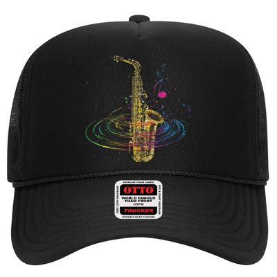 Sax Player Gift Idea Saxophonist Music Notes Saxophone Trucker Hat