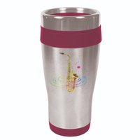Sax Player Gift Idea Saxophonist Music Notes Saxophone 16oz Travel Tumbler